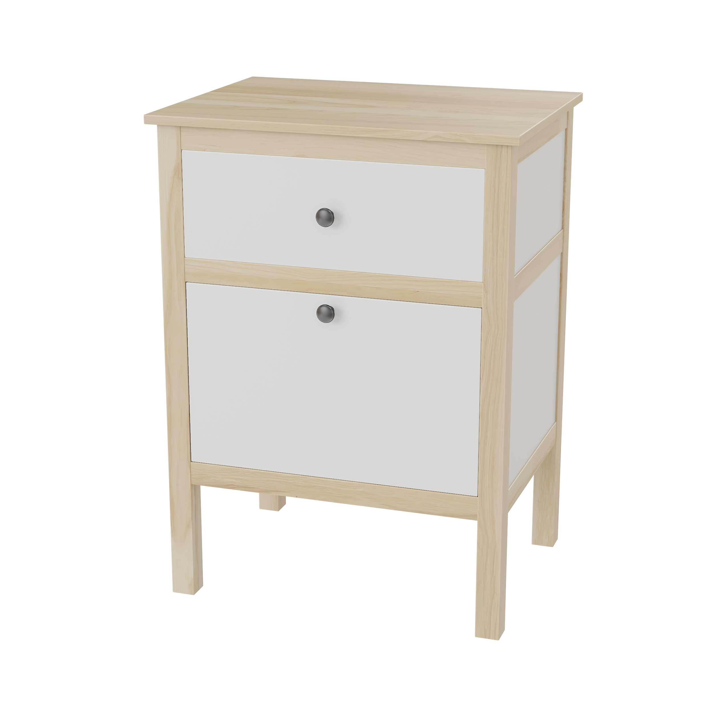 Тумба 600 мм каркас и столешница массив ясеня для накладной раковины, фасады эмаль с двумя ящиками