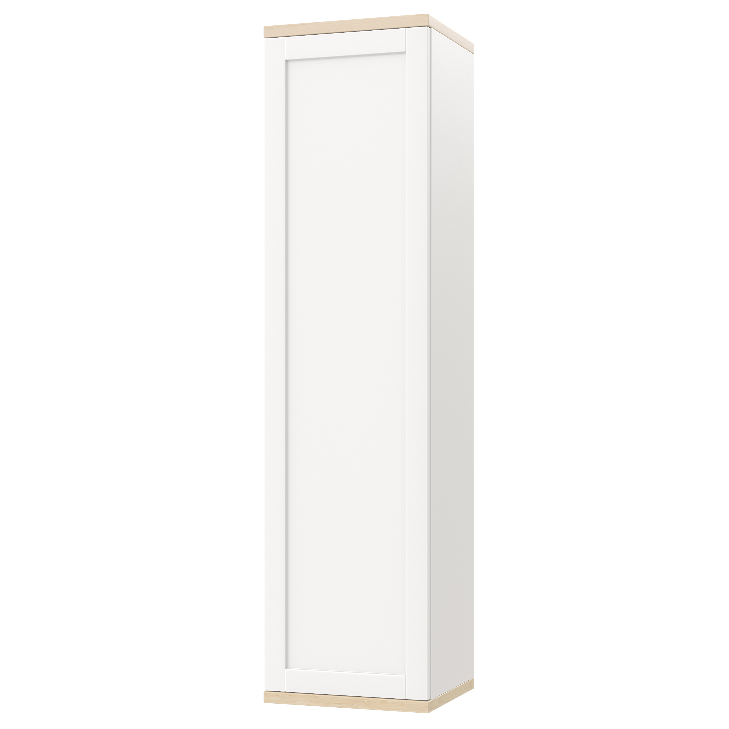 Шкаф закрытый из эмали с полкой из массива ясеня средний